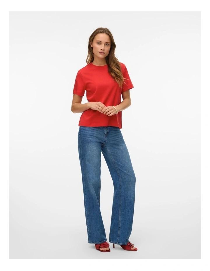 Naima Cotton T-shirt in Red image 3