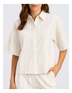 Susi Cotton Cropped Shirt in White