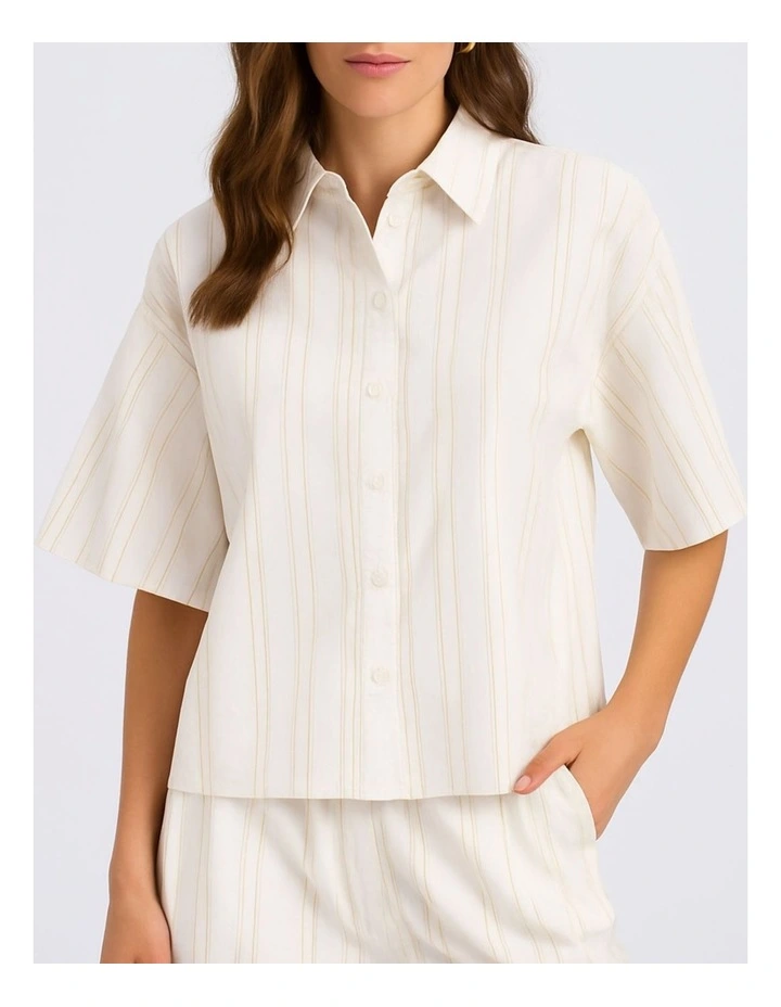 Susi Cotton Cropped Shirt in White image 1