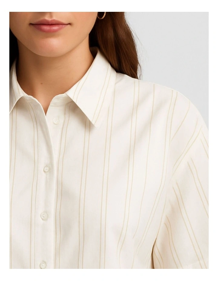 Susi Cotton Cropped Shirt in White image 2
