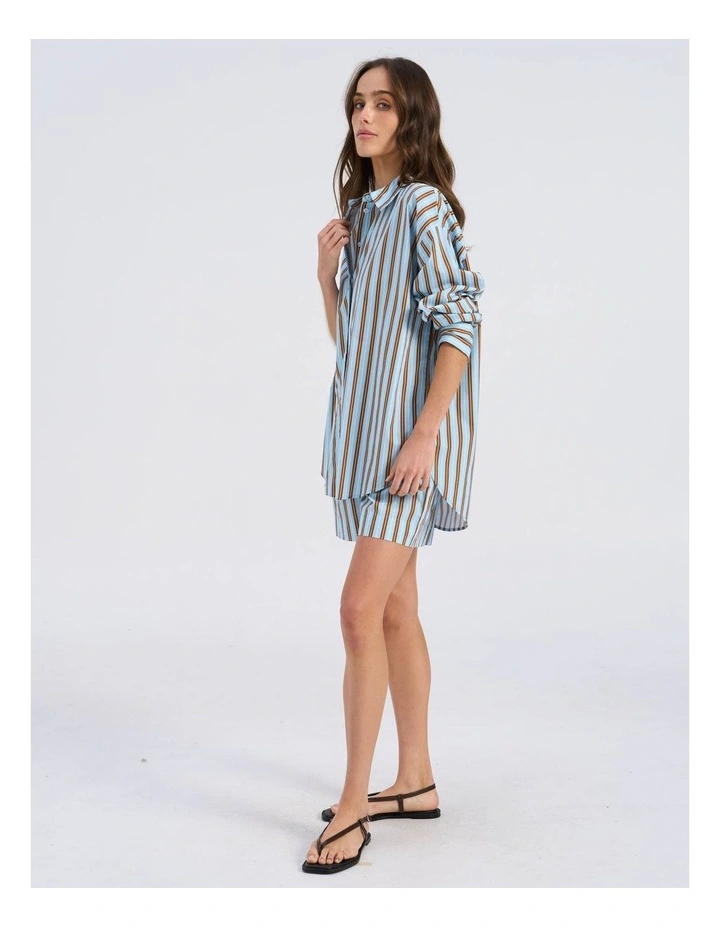 Susi Oversized Stripe Shirt in Cashmere Blue image 5