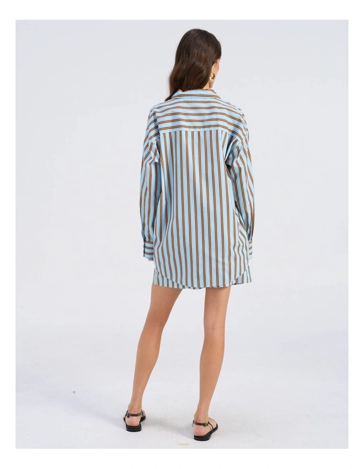Susi Oversized Stripe Shirt in Cashmere Blue image 6