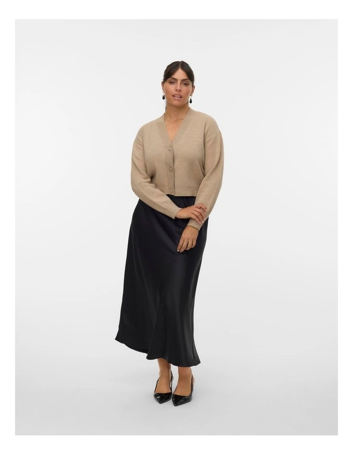 Gold Art V-Neck Cardigan in Oatmeal image 4