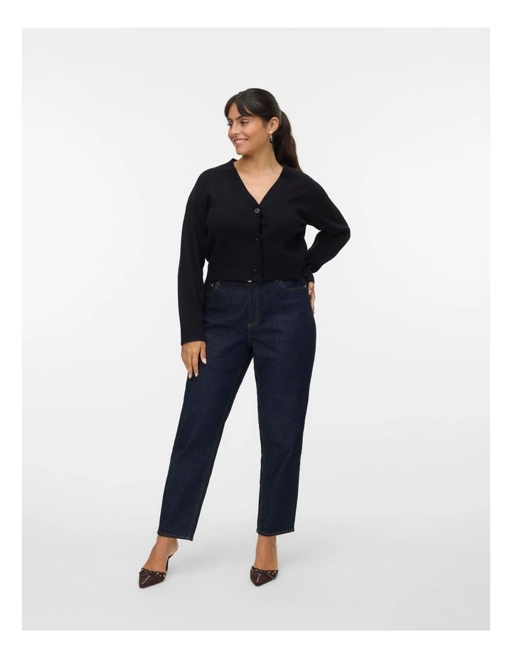 Gold Art V-Neck Cardigan in Black image 4