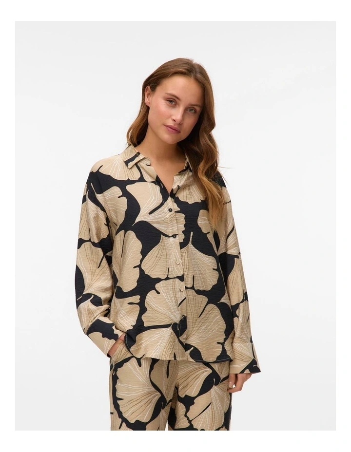 Lucy Iben Oversized Printed Shirt in Black image 1