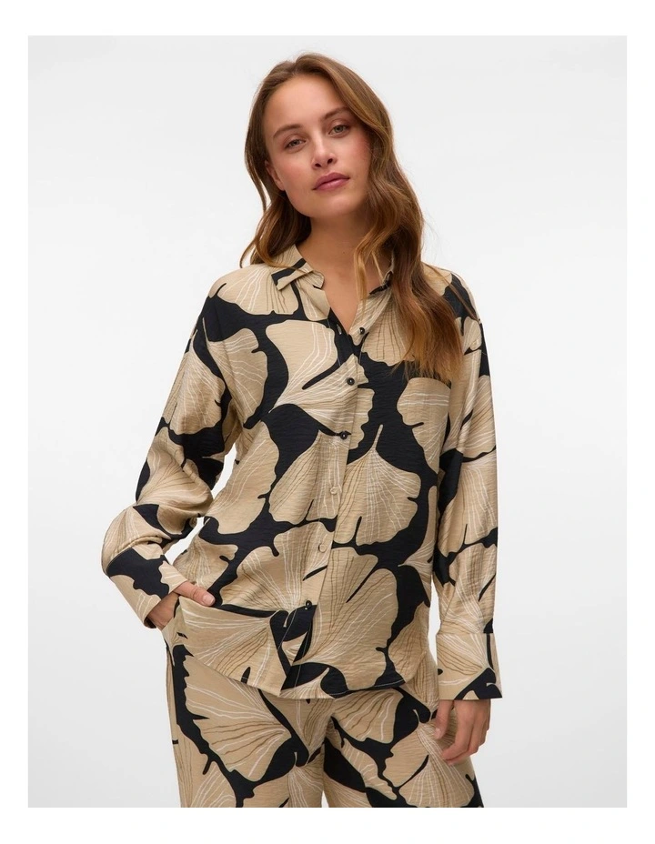 Lucy Iben Oversized Printed Shirt in Black image 2