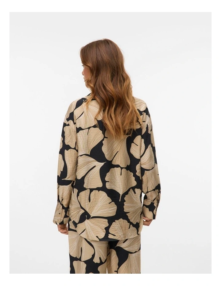 Lucy Iben Oversized Printed Shirt in Black image 3