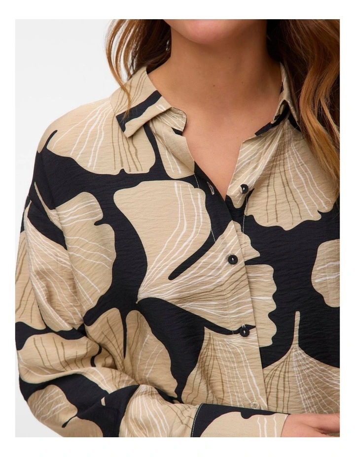 Lucy Iben Oversized Printed Shirt in Black image 4