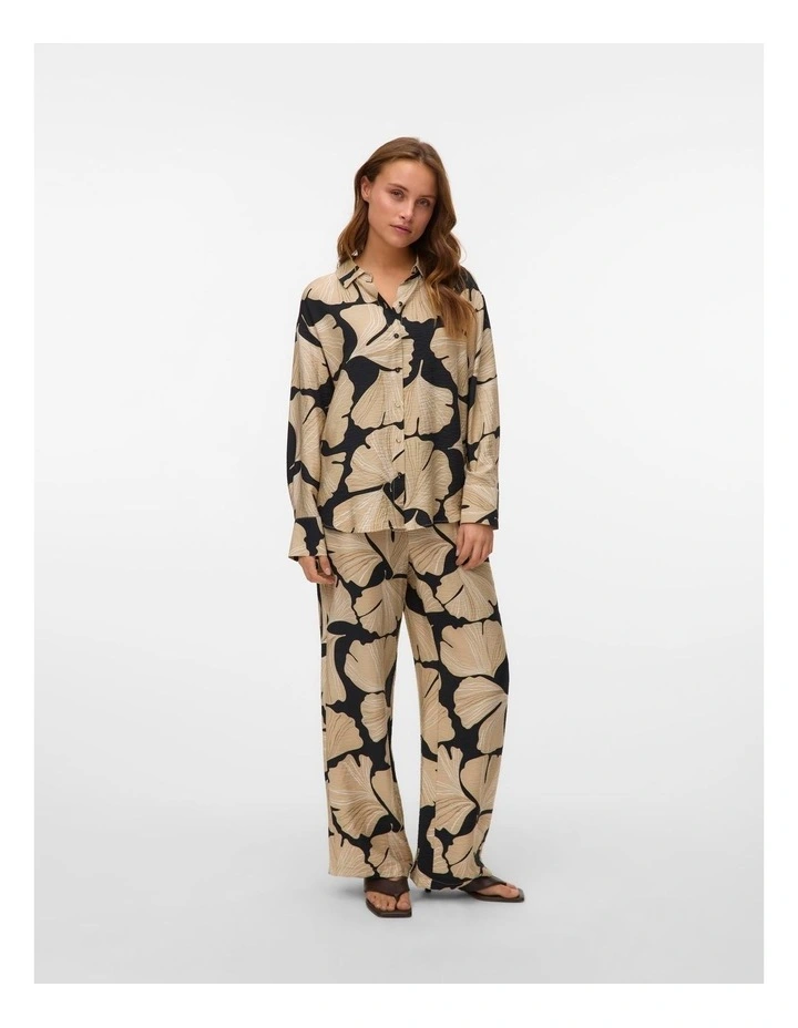 Lucy Iben Oversized Printed Shirt in Black image 5