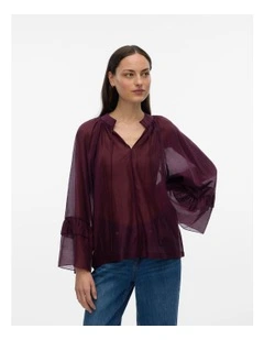Jenna Frill Top in Wine