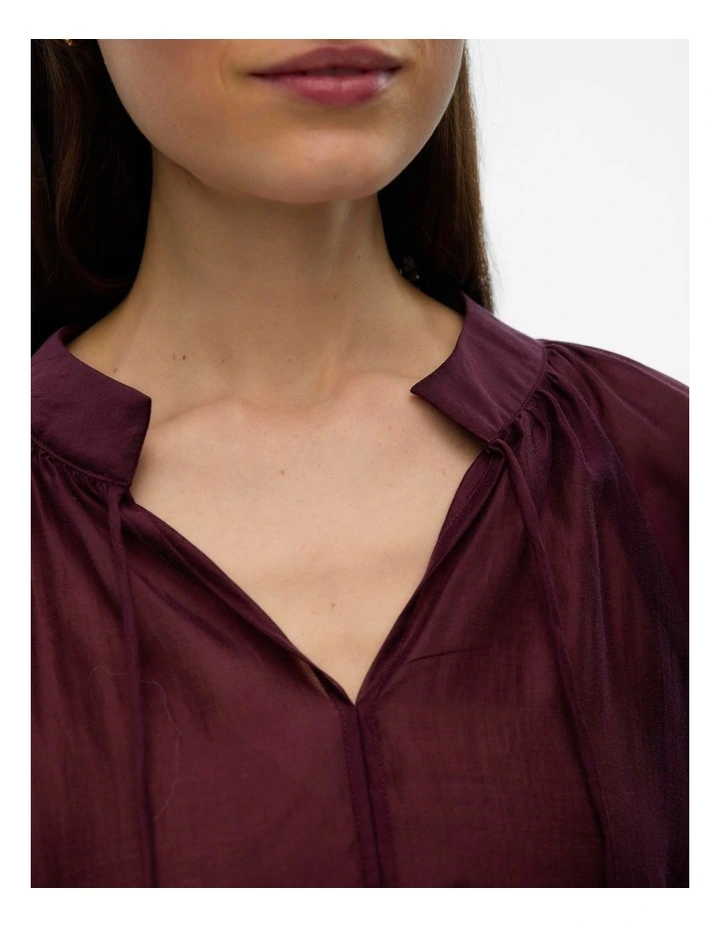 Jenna Frill Top in Wine image 3