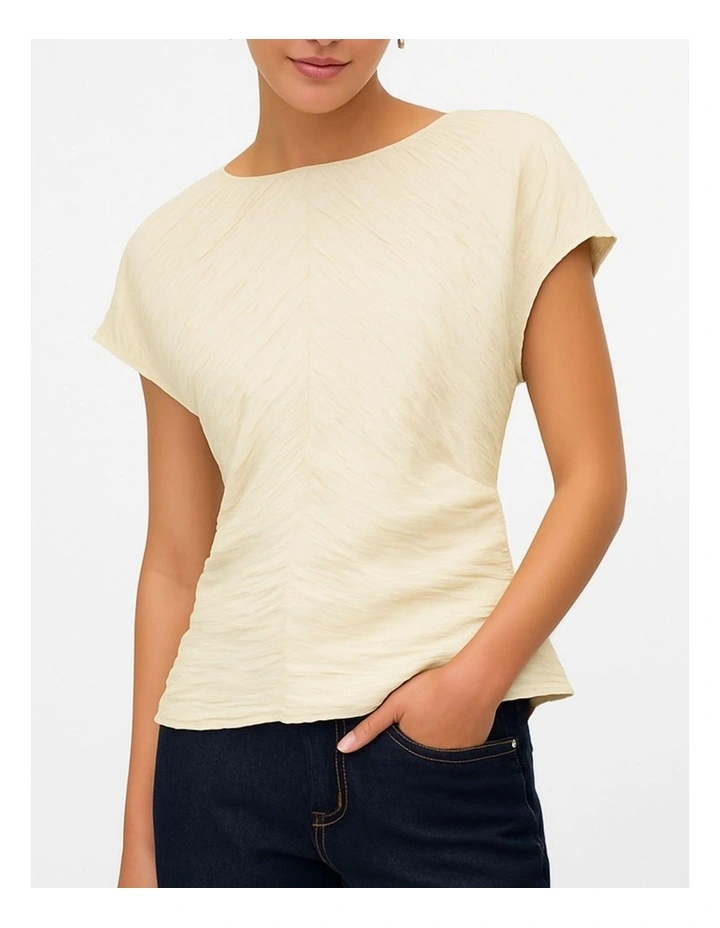Tatiana Gathered Top in Cream image 3