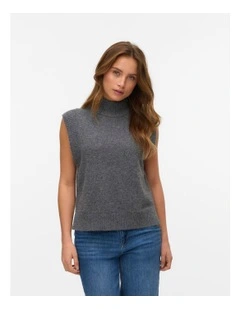 Wow High Neck Vest in Grey