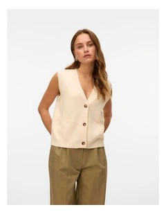 Saba Buttoned Vest in Oatmeal