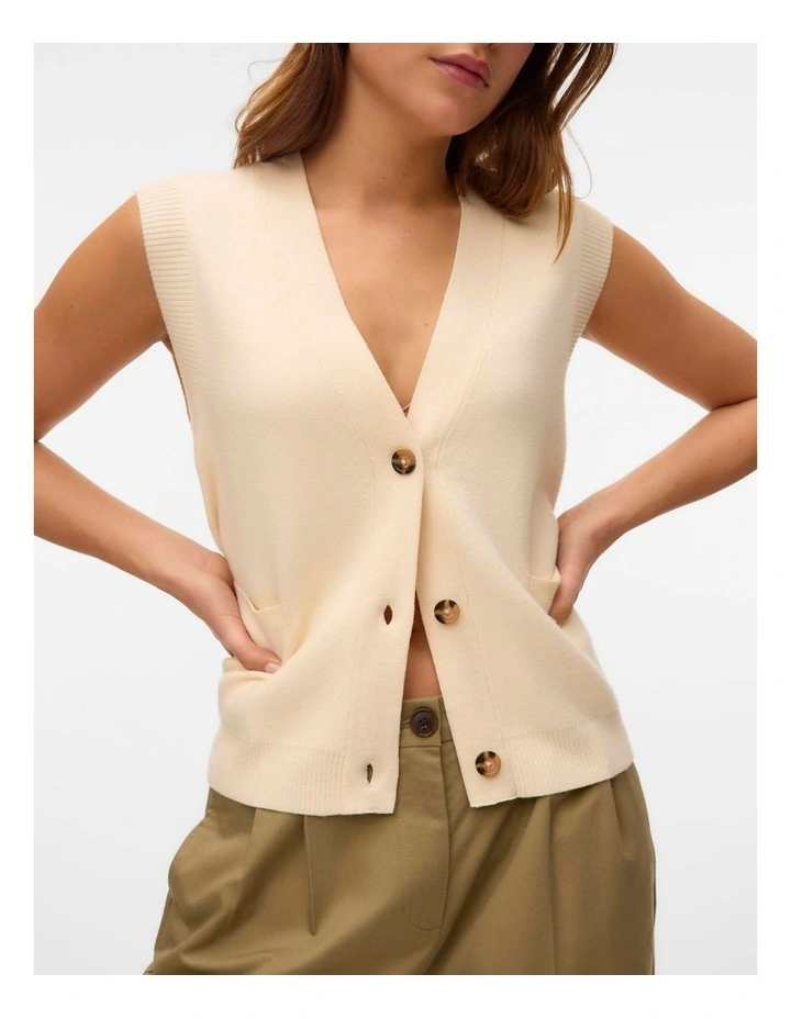 Saba Buttoned Vest in Oatmeal image 2