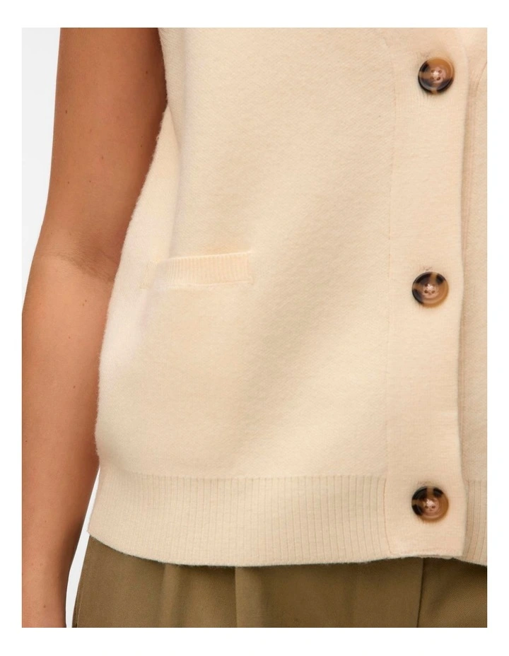 Saba Buttoned Vest in Oatmeal image 5