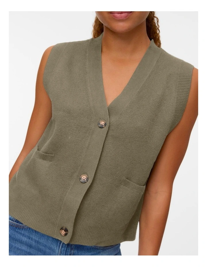 Saba Buttoned Vest in Gold image 2