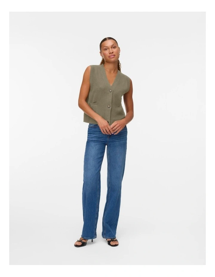 Saba Buttoned Vest in Gold image 4