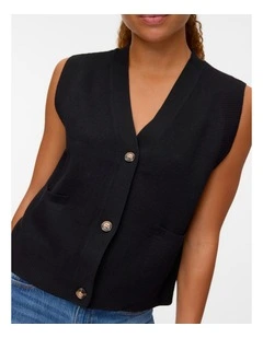 Saba Buttoned Vest in Black