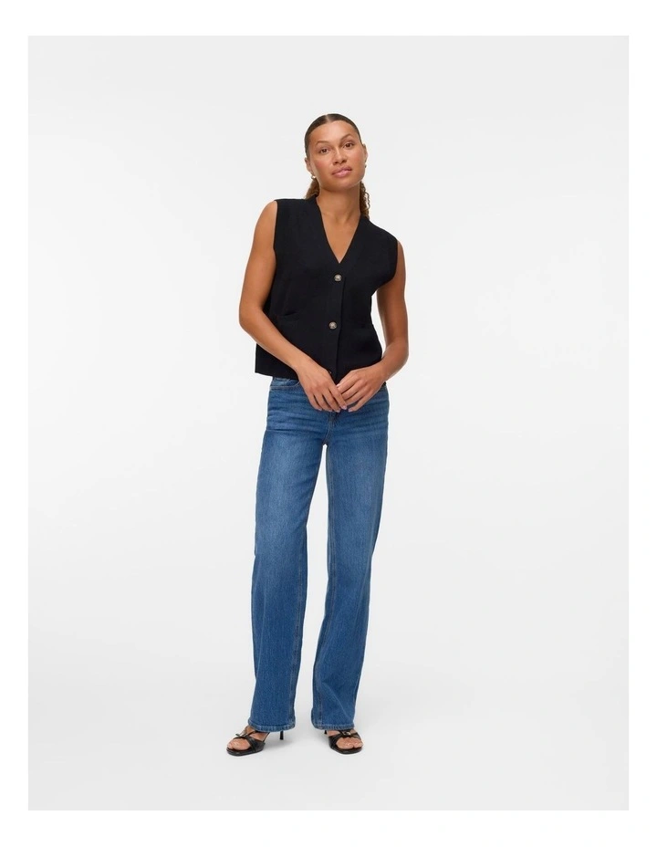 Saba Buttoned Vest in Black image 3
