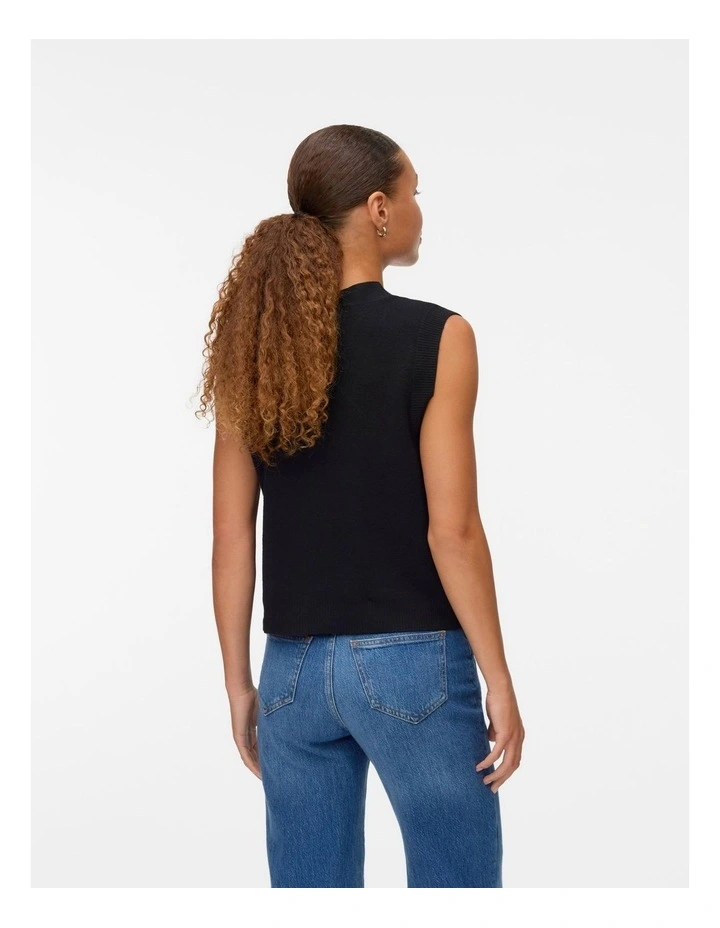 Saba Buttoned Vest in Black image 4