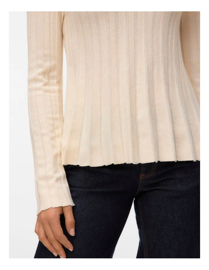 Lana Ribbed Knit in Oatmeal image 5