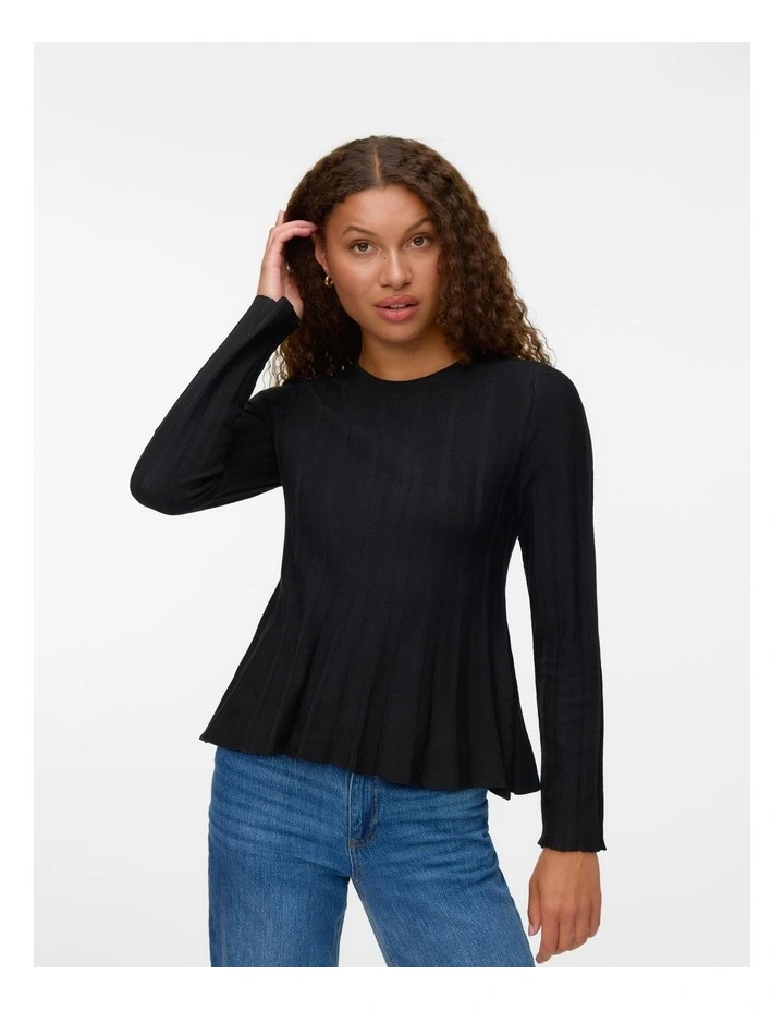 Lana Ribbed Knit in Black image 1