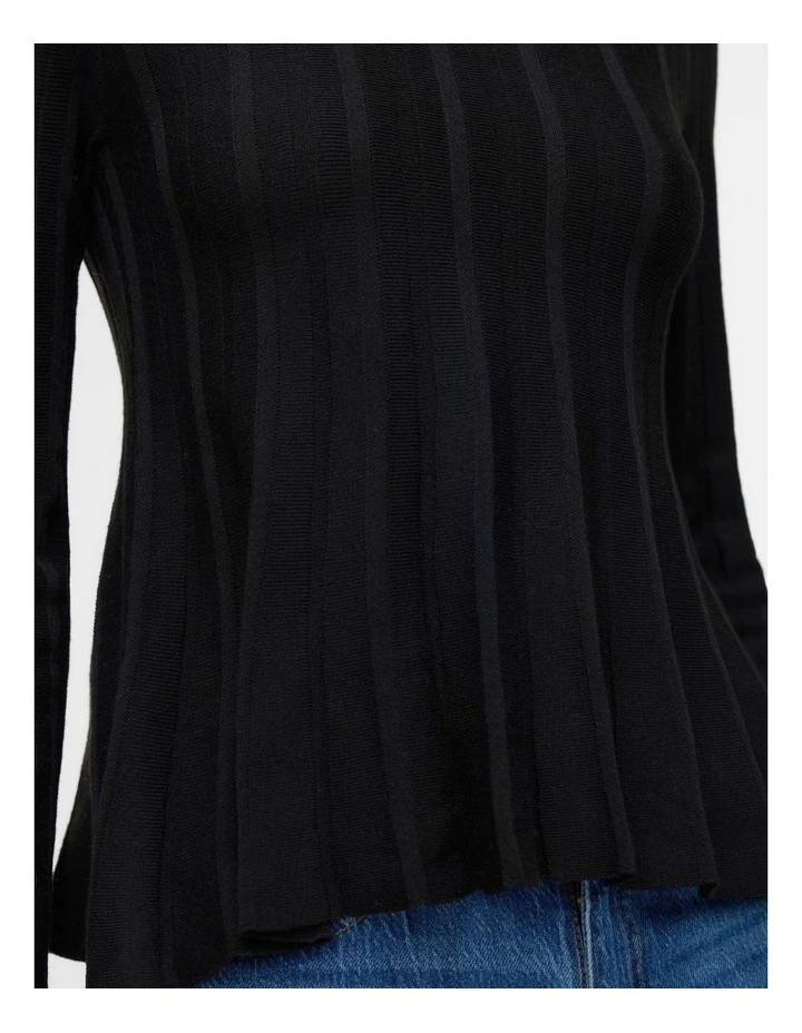 Lana Ribbed Knit in Black image 2