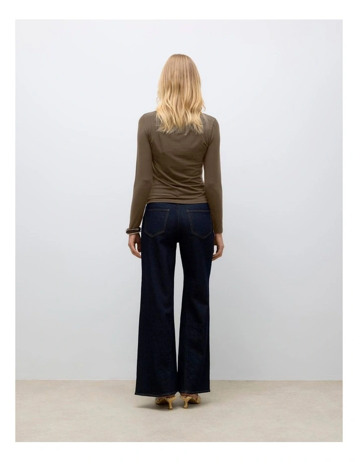 Fiona Long Sleeve Top in Brown image 4