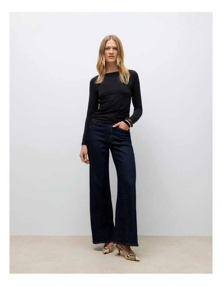 Fiona Long Sleeve Top in Black image 3