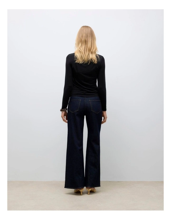 Fiona Long Sleeve Top in Black image 4