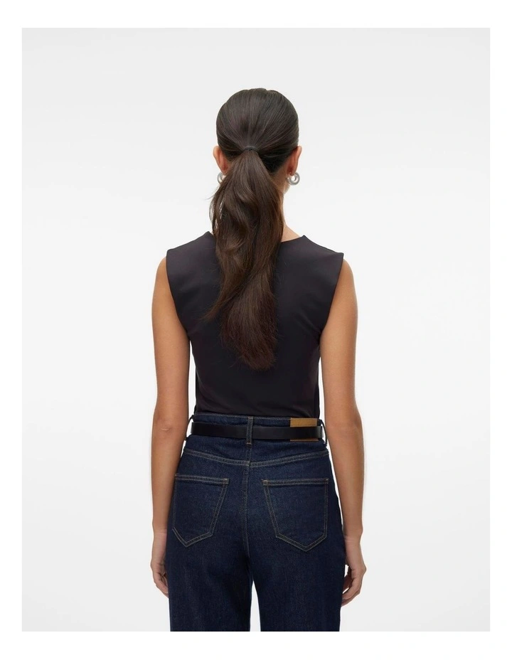 Million Square Neck Top in Black image 4