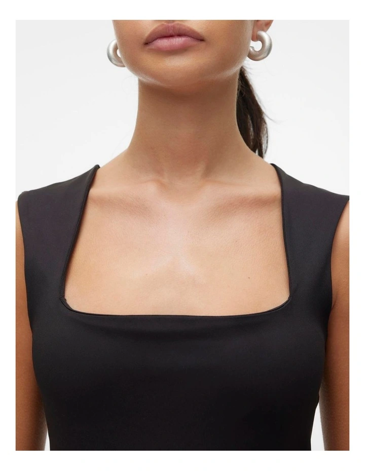 Million Square Neck Top in Black image 5
