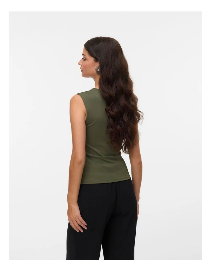 Million Square Neck Top in Khaki image 3