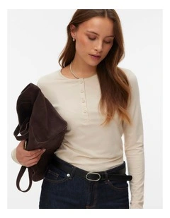 Terka Long Sleeve Top in Oatmeal