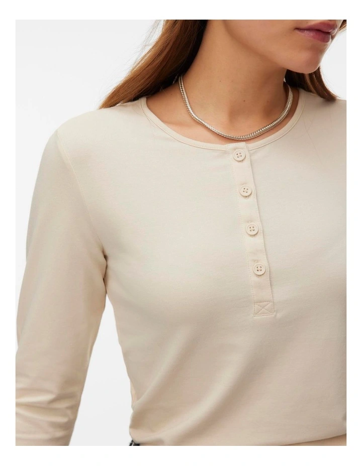 Terka Long Sleeve Top in Oatmeal image 2