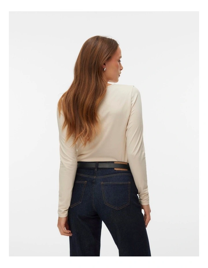 Terka Long Sleeve Top in Oatmeal image 3