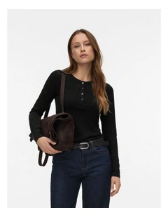 Terka Long Sleeve Top in Black