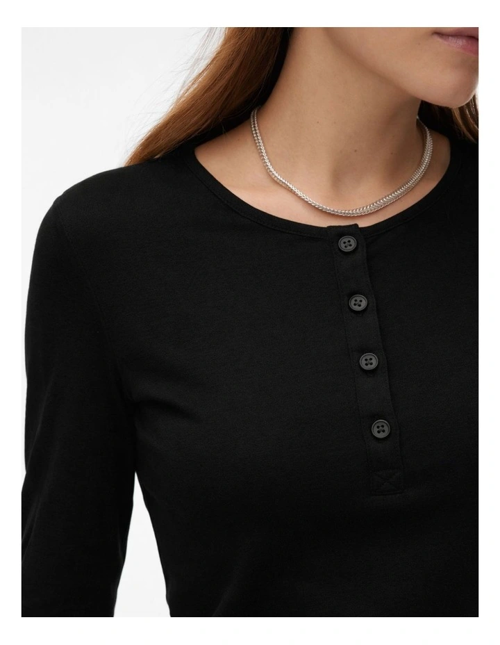 Terka Long Sleeve Top in Black image 2