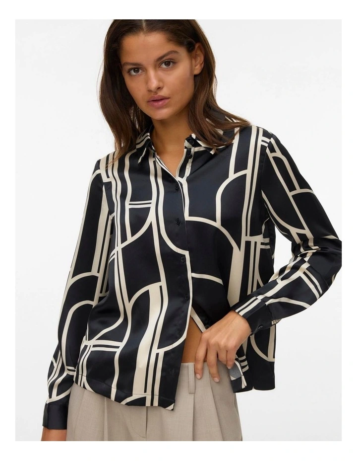 Hadley Printed Shirt in Black image 1