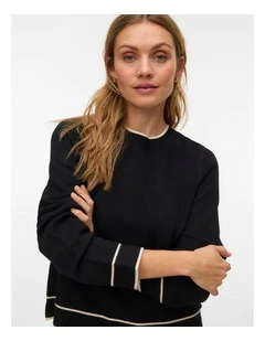 Gold Contrast Knit in Black