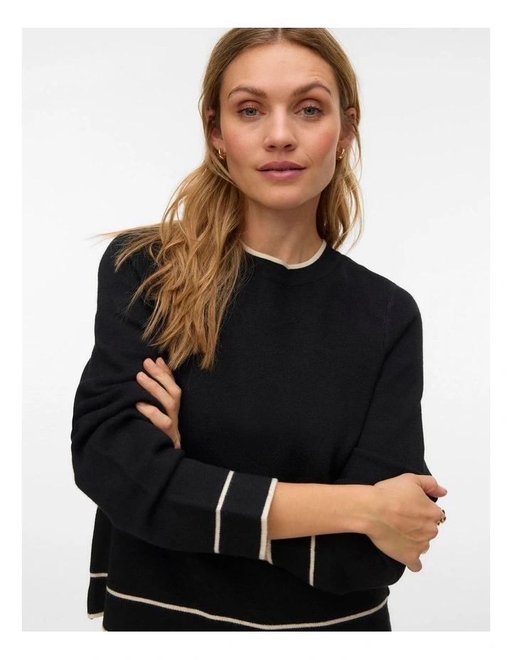 Gold Contrast Knit in Black image 1