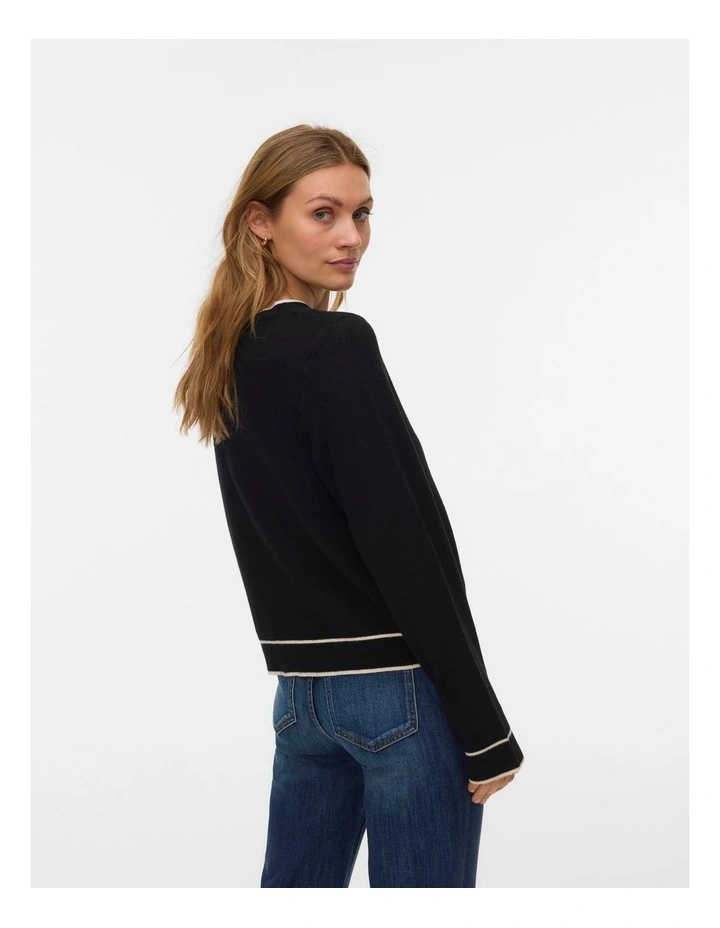 Gold Contrast Knit in Black image 2