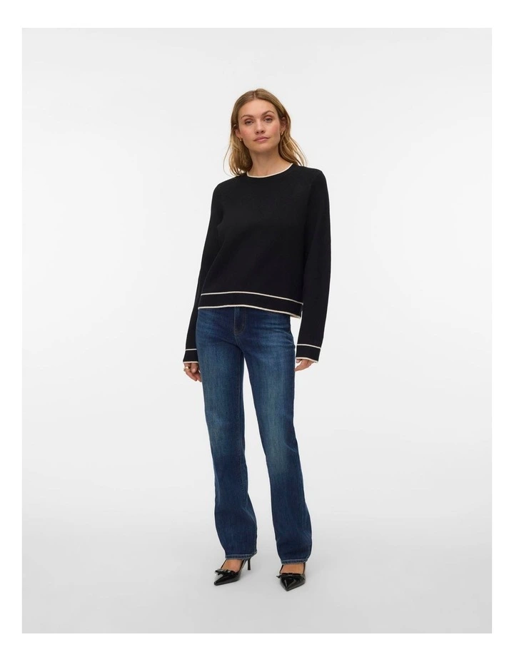 Gold Contrast Knit in Black image 3