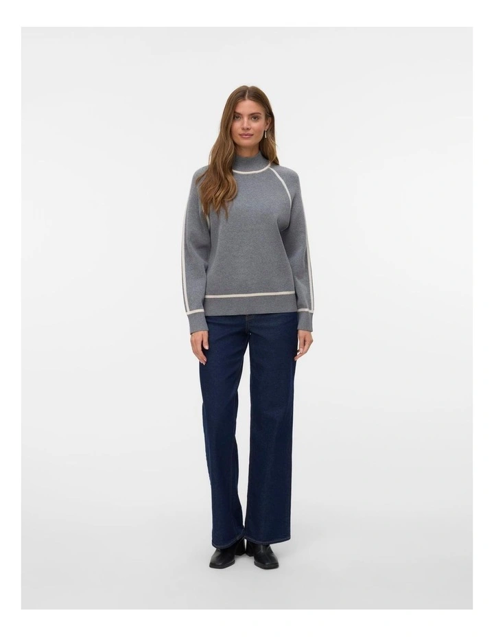 Gold Highneck Knit in Grey image 3