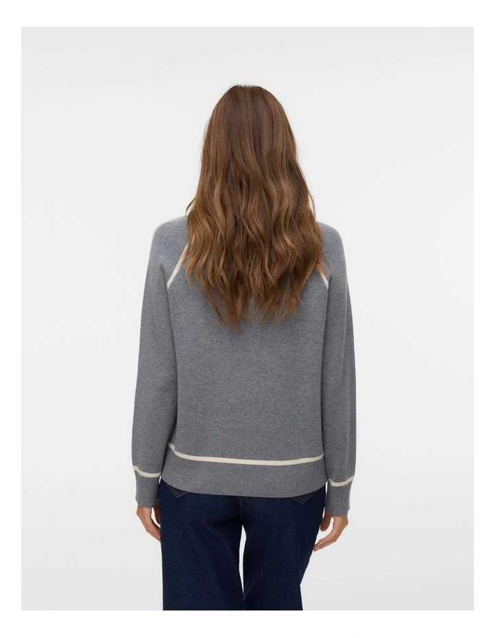 Gold Highneck Knit in Grey image 4