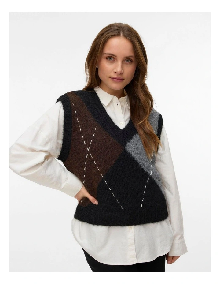 Bliss V Neck Vest in Black image 1
