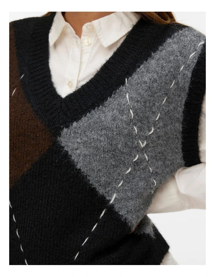 Bliss V Neck Vest in Black image 2