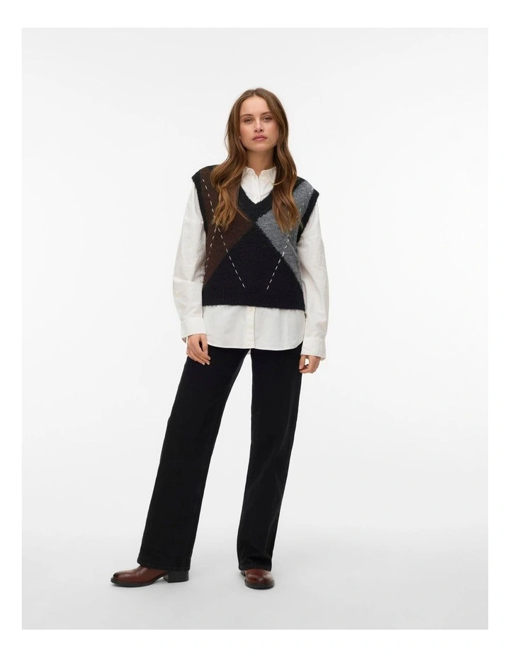 Bliss V Neck Vest in Black image 3