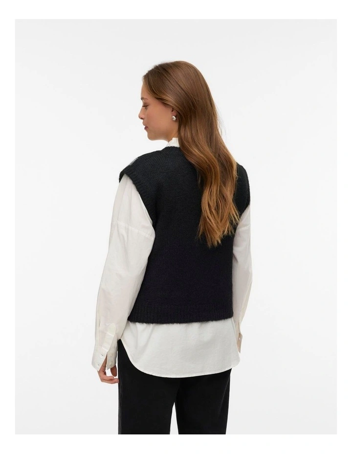 Bliss V Neck Vest in Black image 4
